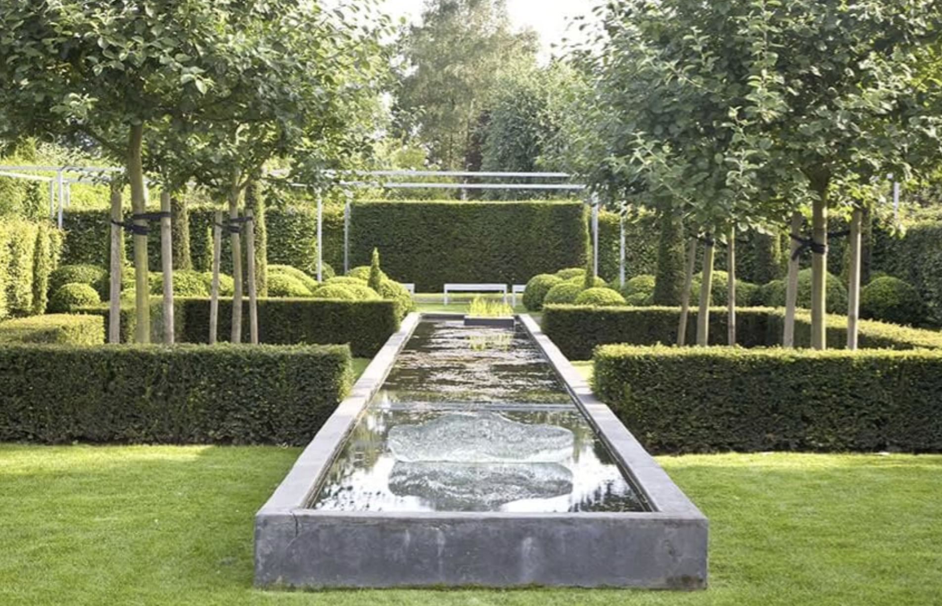 Formal rill water feature